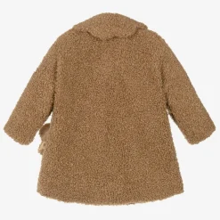 Girls Brown Bouclé Coat