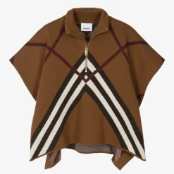 Girls Brown Chevron Cashmere Cape