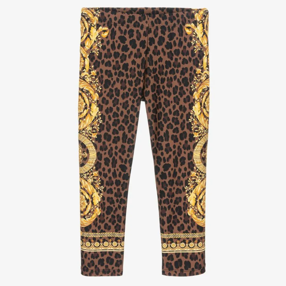 Girls Brown Wild Barocco Leggings