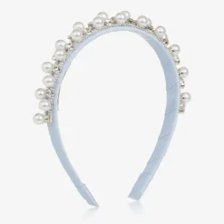 Girls Diamanté & Pearl Blue Hairband