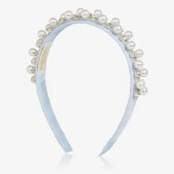 Girls Diamanté & Pearl Blue Hairband