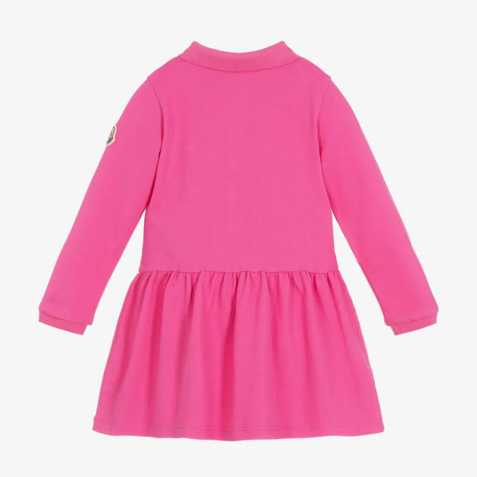 Girls Fuchsia Pink Logo Polo Dress