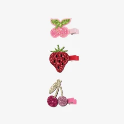 Girls Glittery Fruit Hairclips (3 pack)