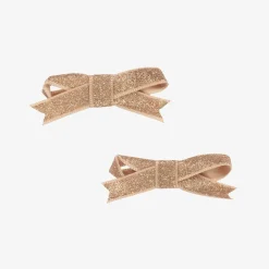 Girls Glittery Gold Hair Clips (2 Pack)
