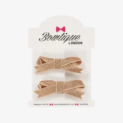 Girls Glittery Gold Hair Clips (2 Pack)