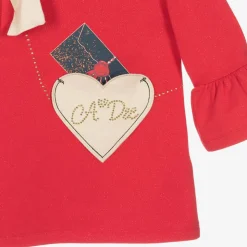 Girls Glittery Red Cotton Handbag Dress