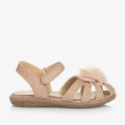 Girls Glittery Rose Gold Sandals