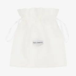 Girls Glittery Silver Leather DG Pumps