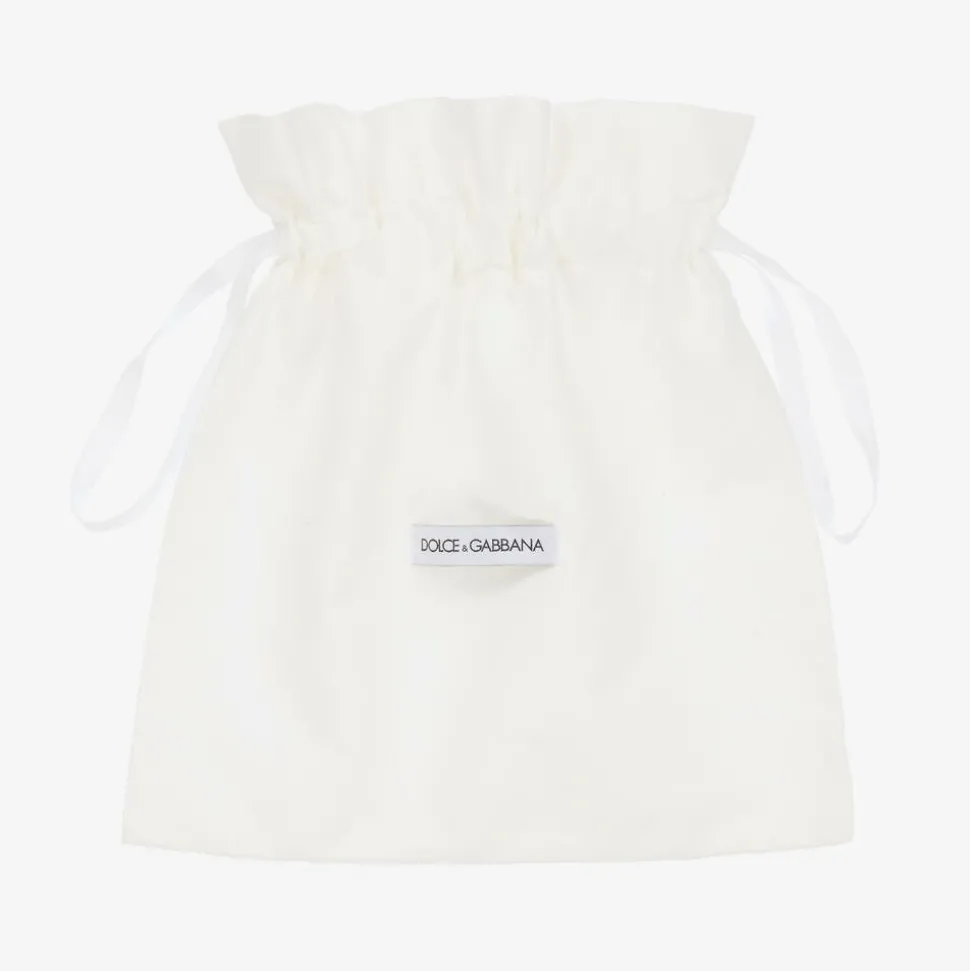 Girls Glittery Silver Leather DG Pumps