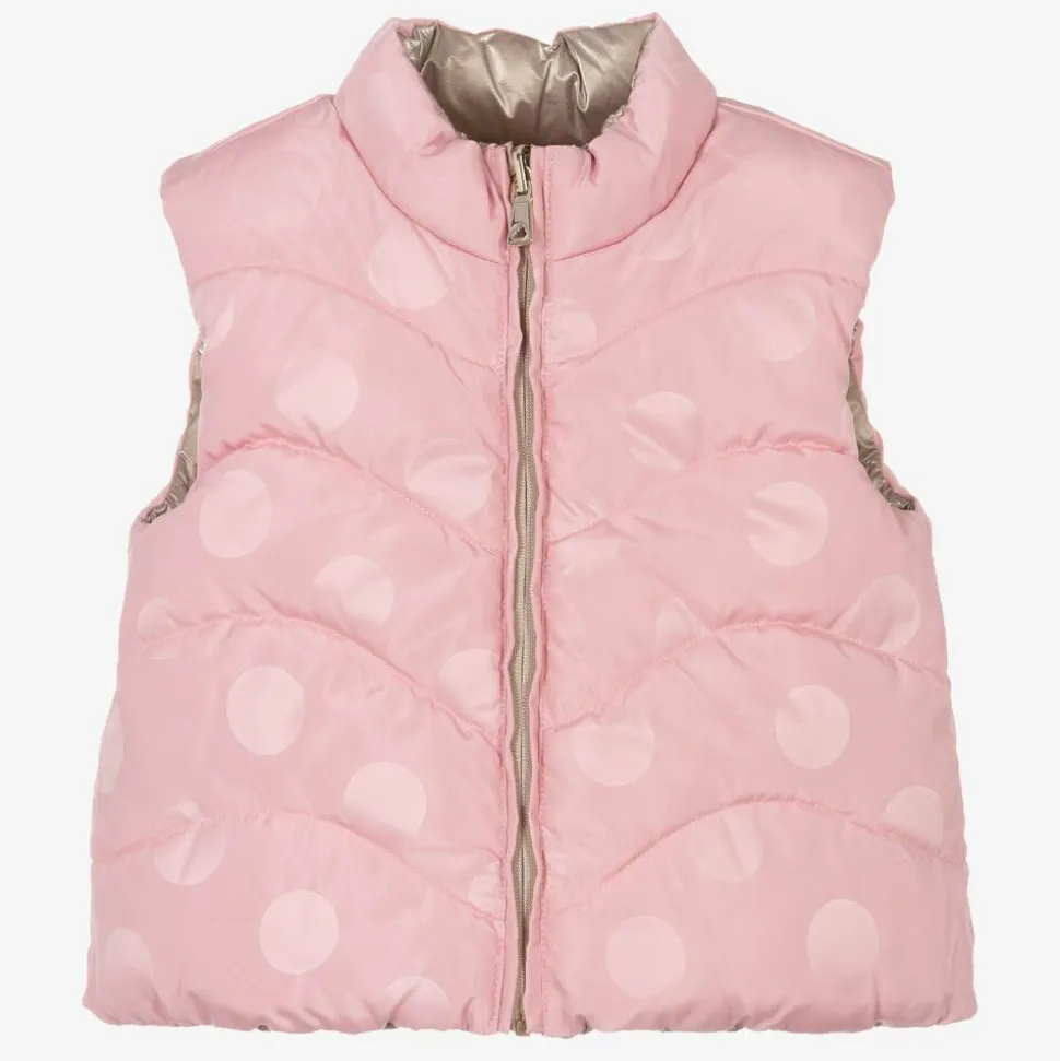 Girls Gold & Pink Reversible Gilet
