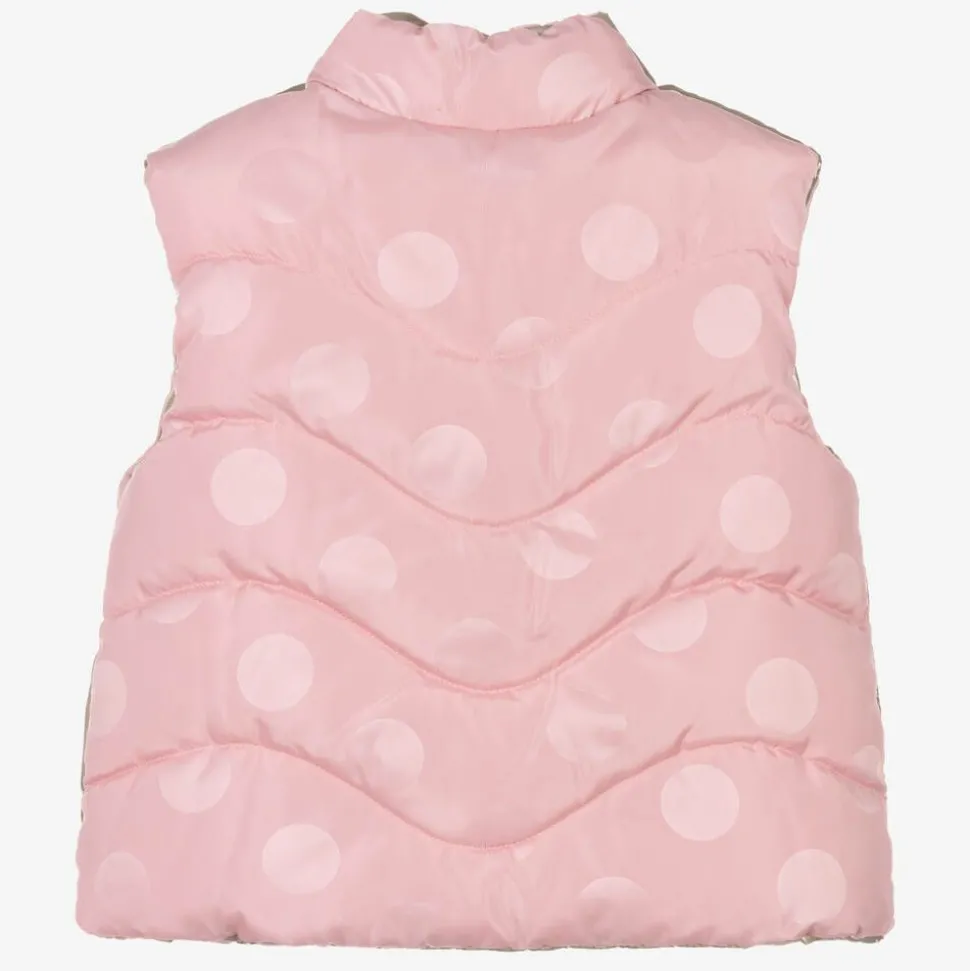 Girls Gold & Pink Reversible Gilet