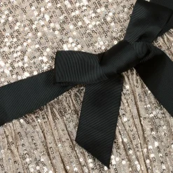 Girls Gold & Silver Sequin Tiered Dress