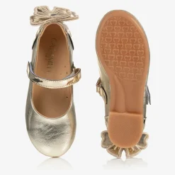Girls Gold Ballerina Shoes