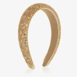 Girls Gold Bead & Sequin Hairband