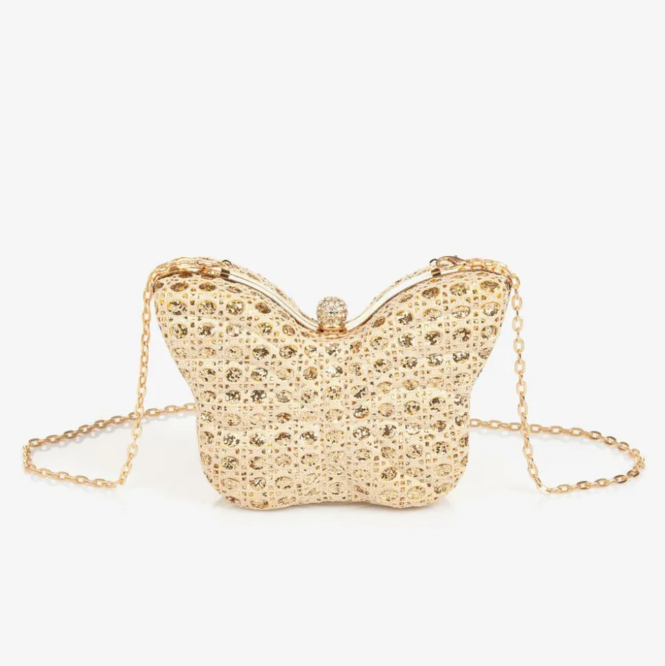 Girls Gold Butterfly Bag (14cm)
