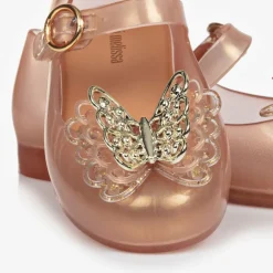 Girls Gold Butterfly Jelly Shoes