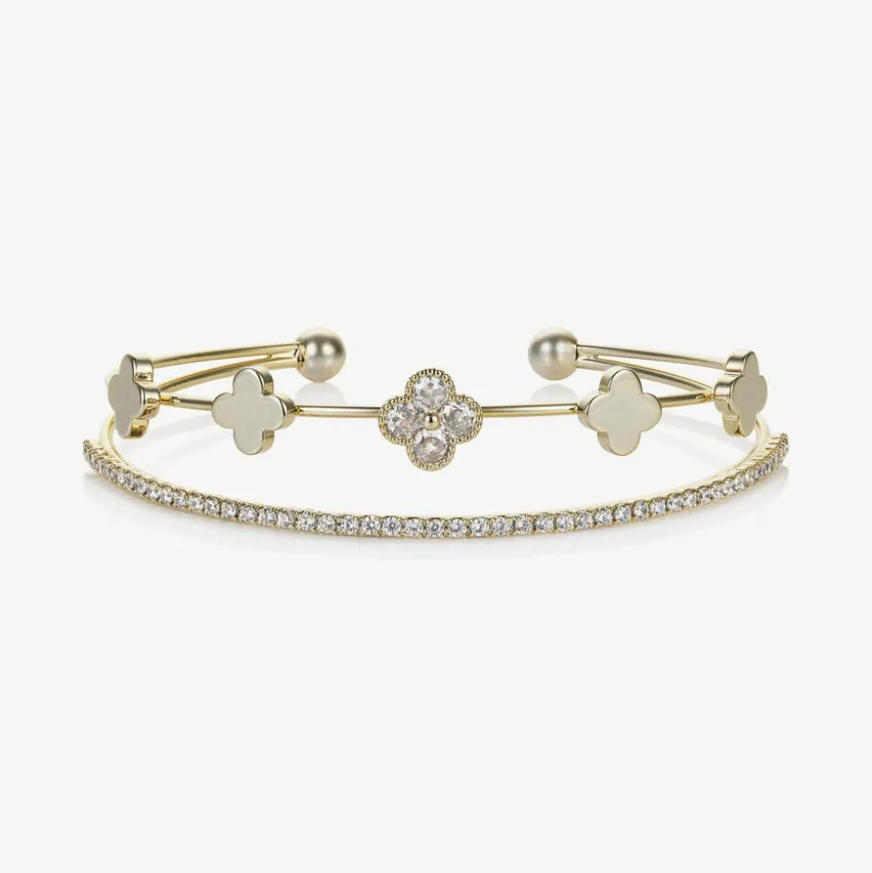 Girls Gold Clover Bracelet