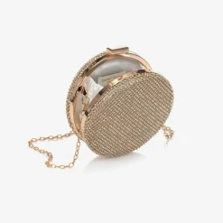 Girls Gold Diamanté Circle Bag (13cm)