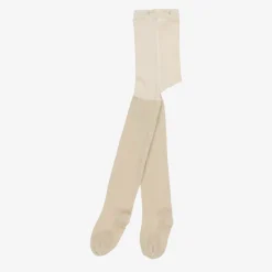Girls Gold Glitter Cotton Tights