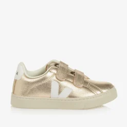 Girls Gold Leather Esplar Trainers