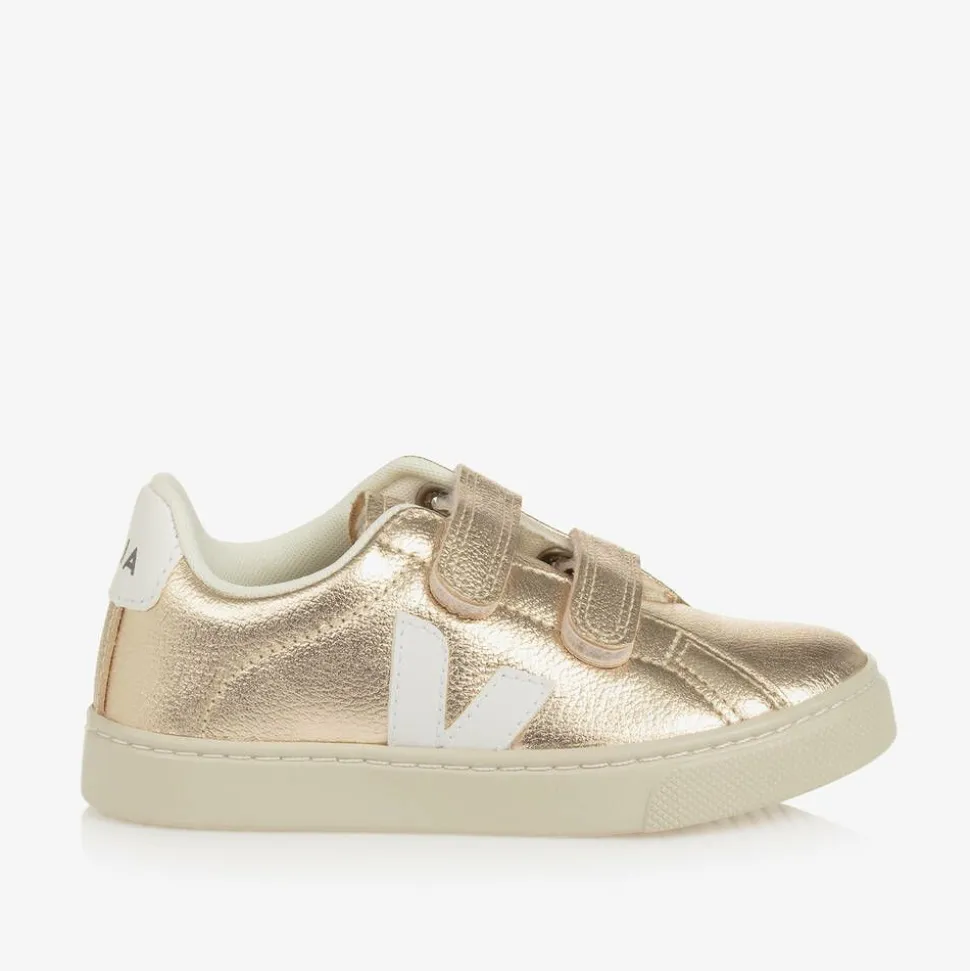 Girls Gold Leather Esplar Trainers