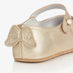 Girls Gold Leather Shoes