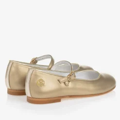 Girls Gold Mary Jane Pumps