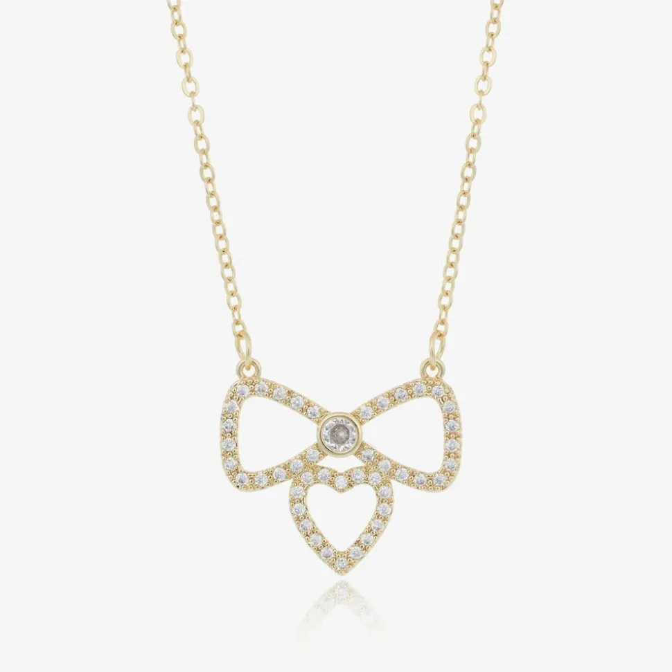 Girls Gold Plated Bow Necklace (44cm)