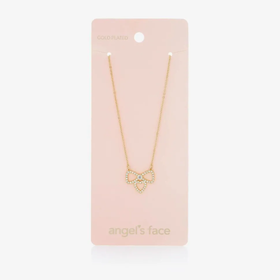 Girls Gold Plated Bow Necklace (44cm)