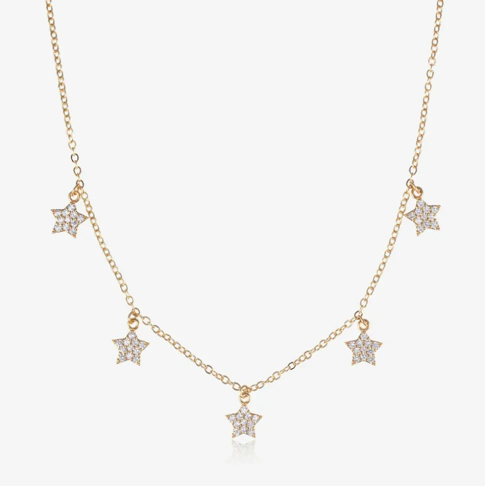 Girls Gold Plated Star Necklace (42cm)