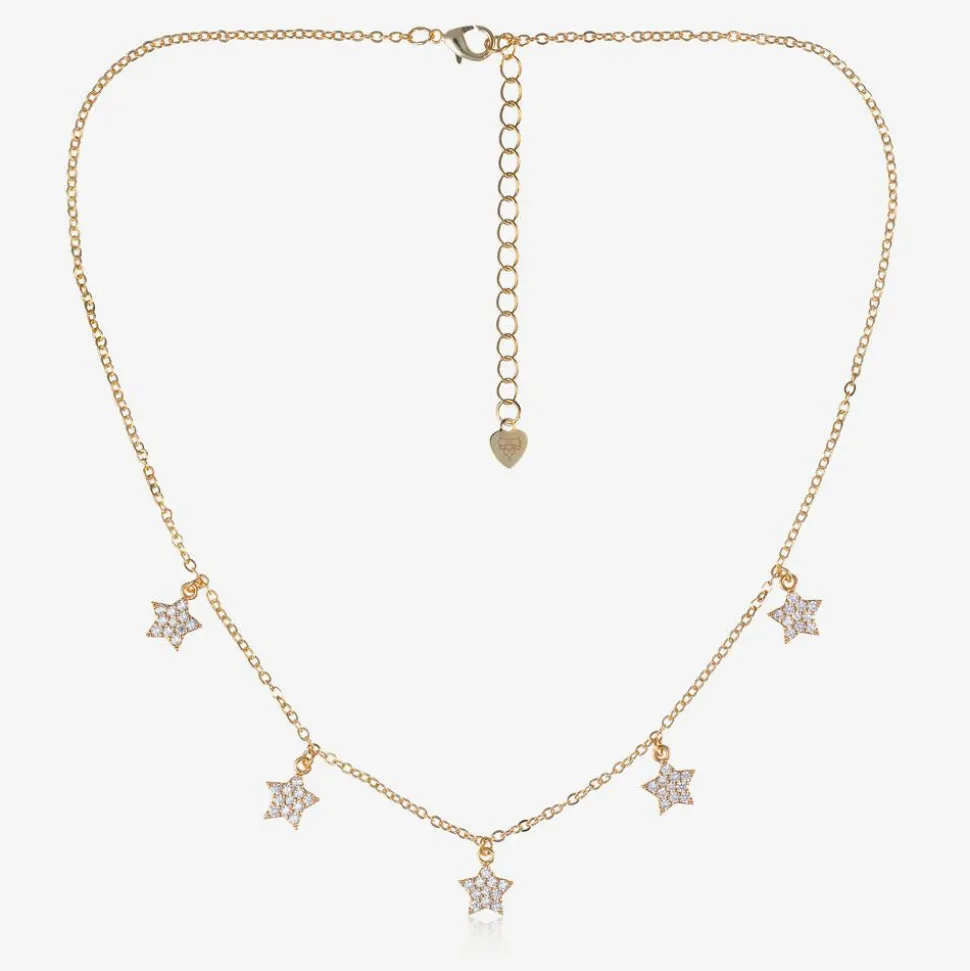 Girls Gold Plated Star Necklace (42cm)