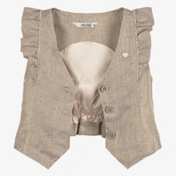 Girls Gold Ruffle Waistcoat