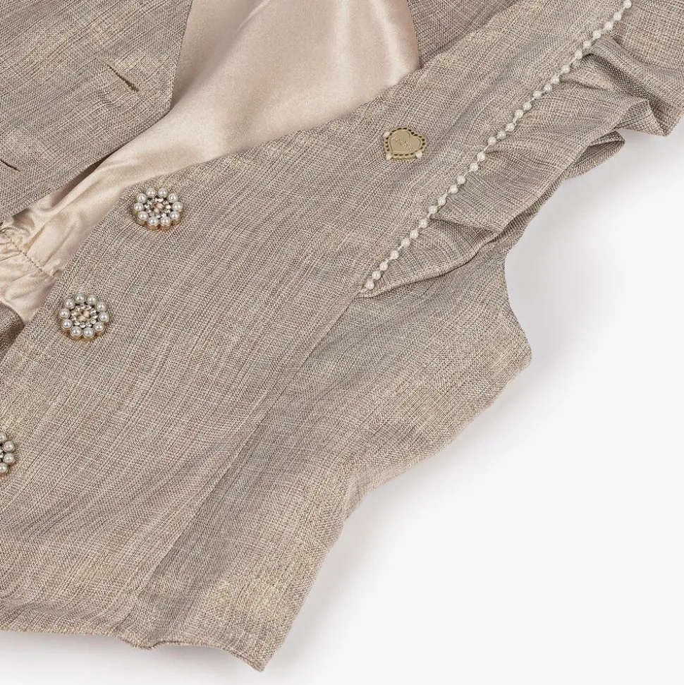 Girls Gold Ruffle Waistcoat