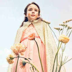 Girls Gold Sequin Cape Costume