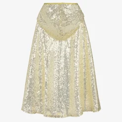 Girls Gold Sequin Cape Costume