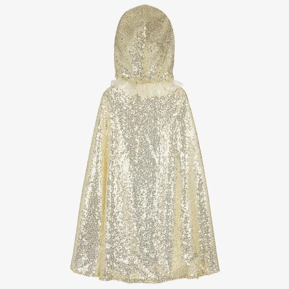 Girls Gold Sequin Cape Costume