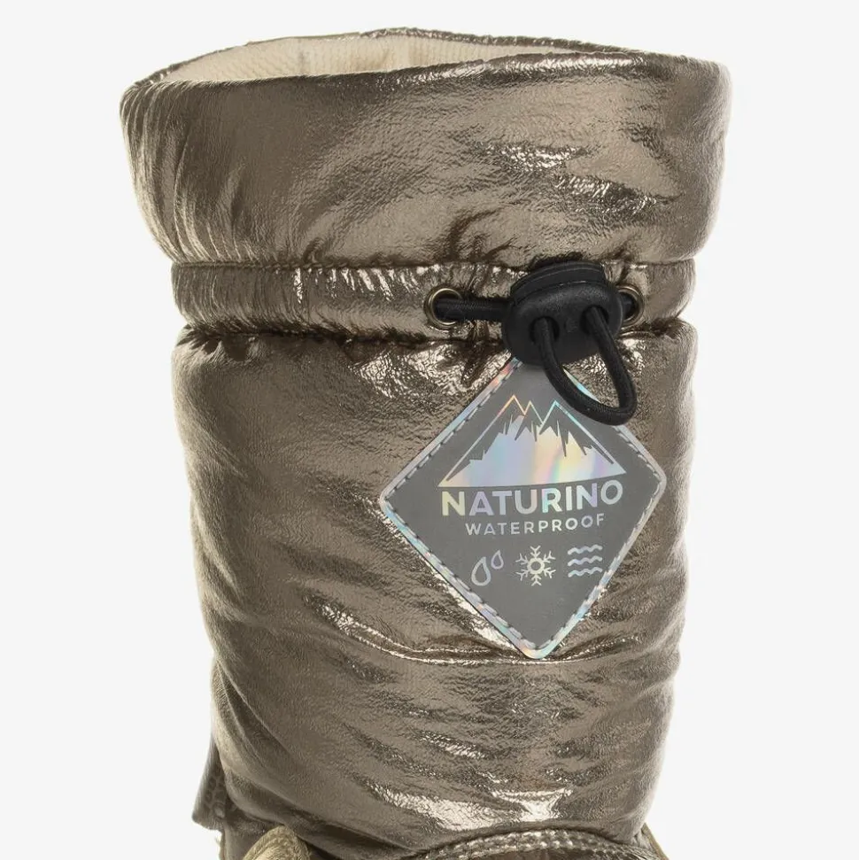 Girls Gold Waterproof Snow Boots