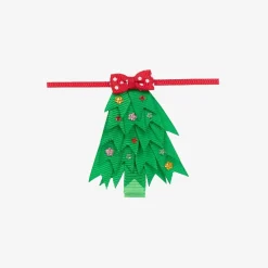 Girls Green Festive Tree Hair Clip (6cm)