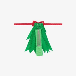 Girls Green Festive Tree Hair Clip (6cm)