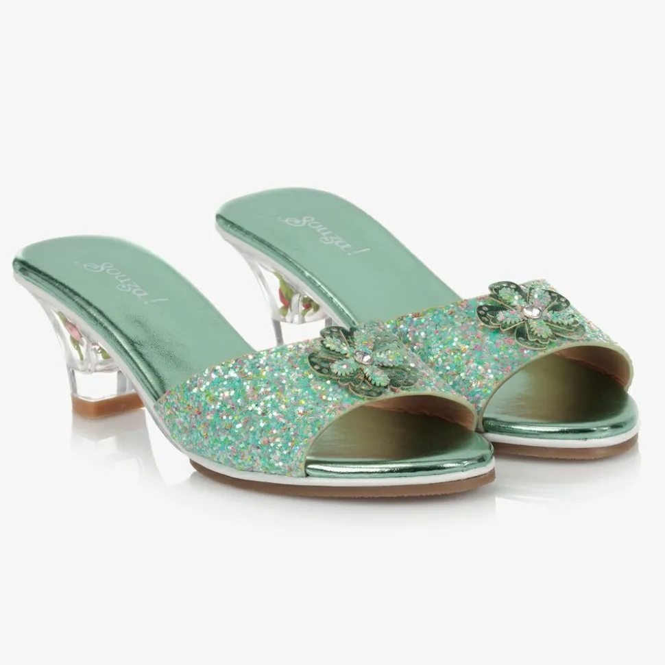 Girls Green Heeled Shoes