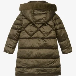 Girls Green Hooded Puffer Coat