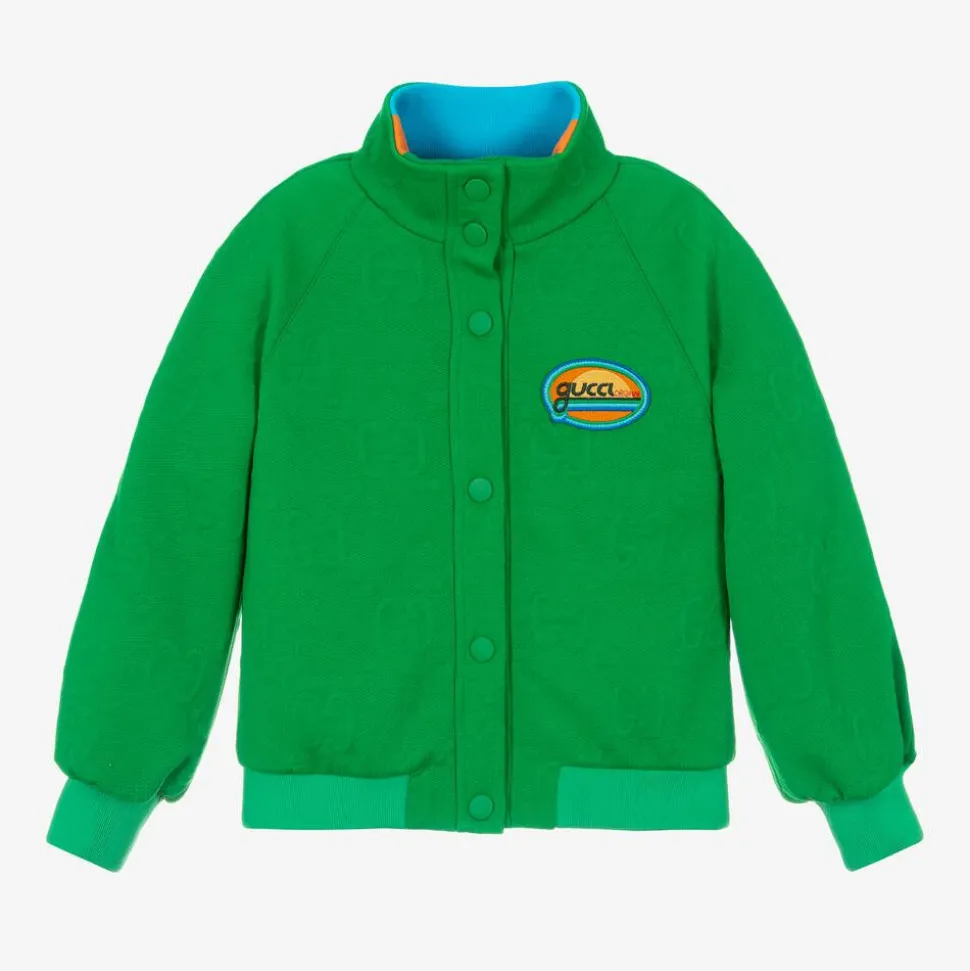 Girls Green Jacquard Jacket