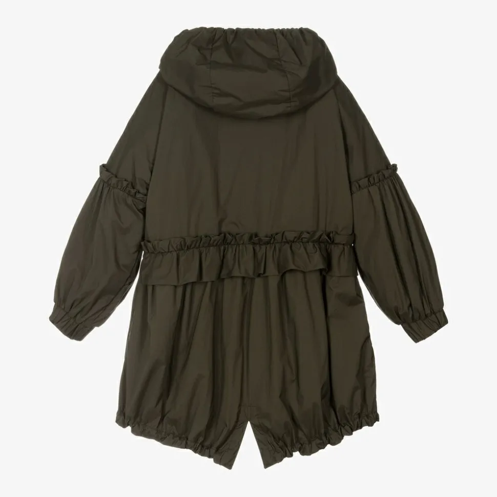 Girls Green Parka Coat