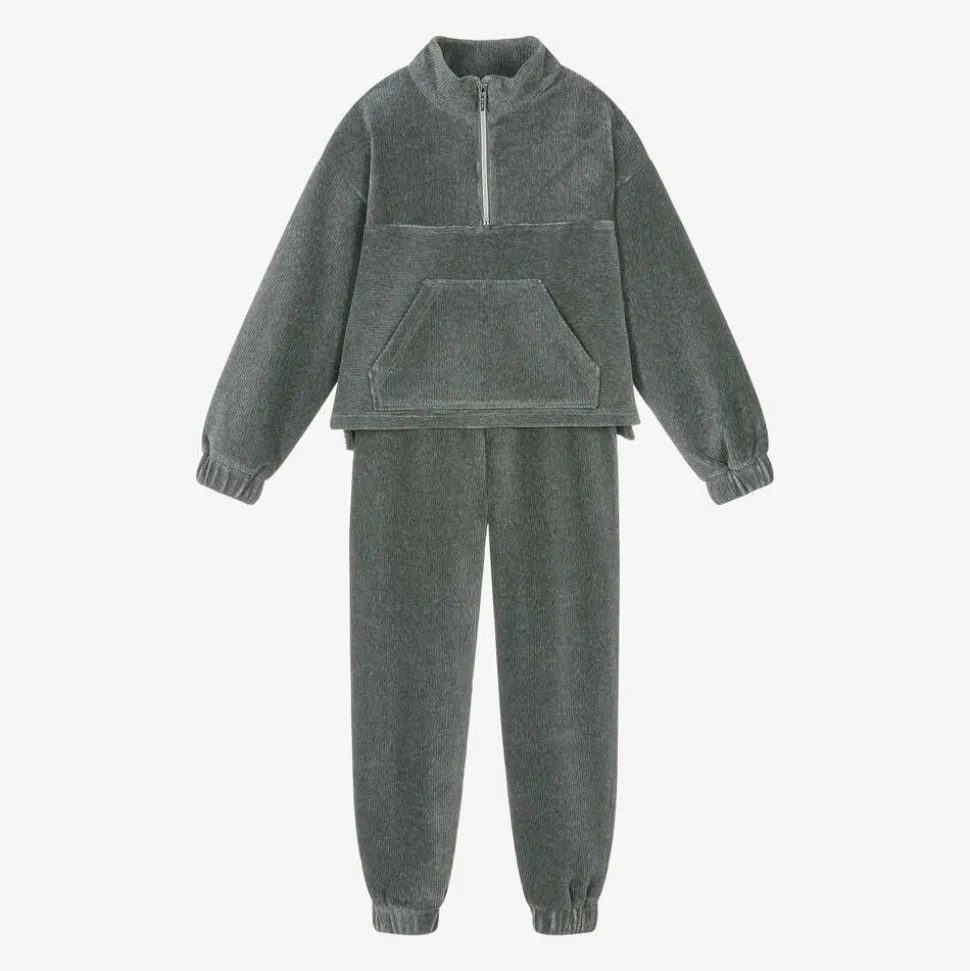Girls Grey Corduroy Tracksuit