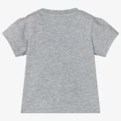 Girls Grey Cotton Ballerina Bear T-Shirt