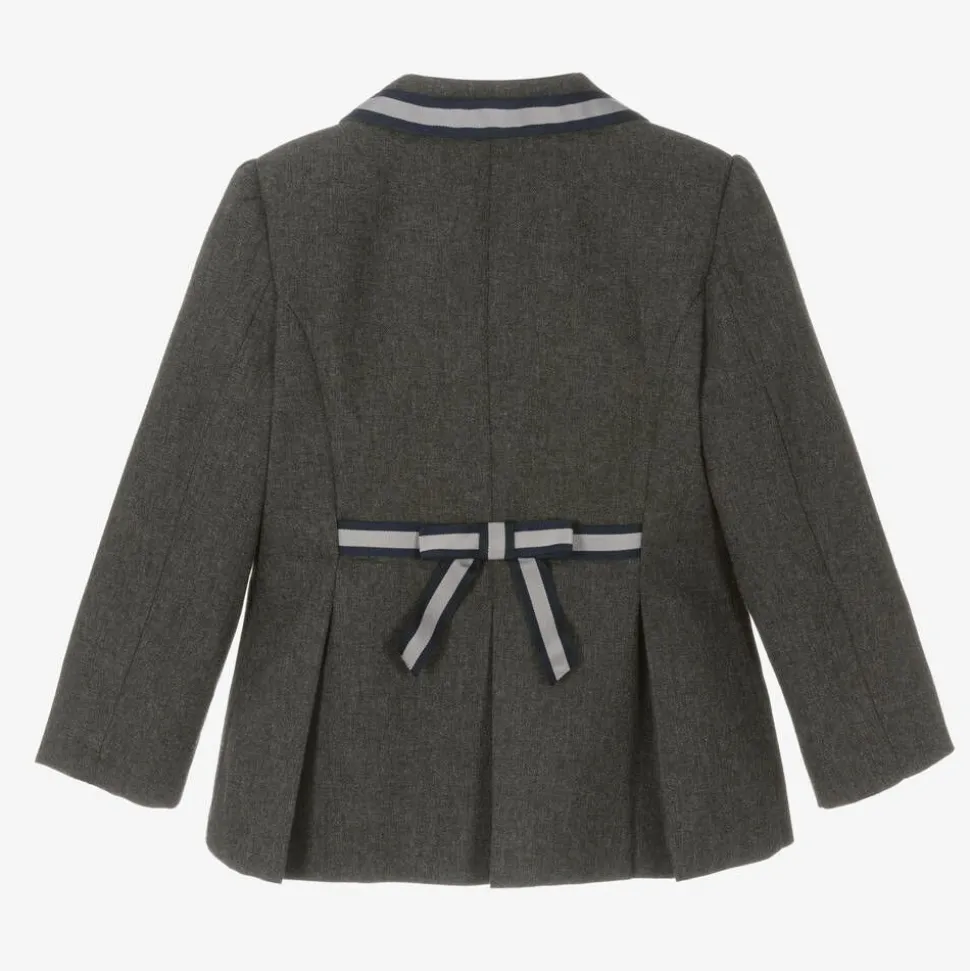 Girls Grey Cotton Blazer