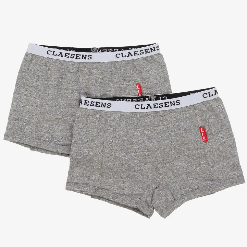 Girls Grey Cotton Knickers (2 Pack)