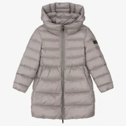 Girls Grey Down Padded Puffer Coat