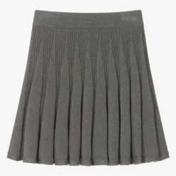 Girls Grey Glitter Knitted Skirt