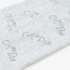 Girls Grey Knit Diamanté Tights